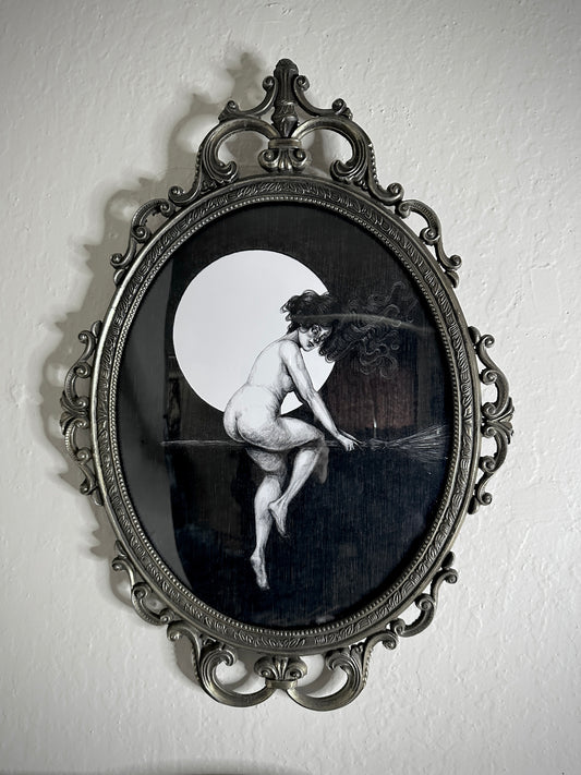 Departure for the Sabbath Print in Antique Bubble Glass Frame