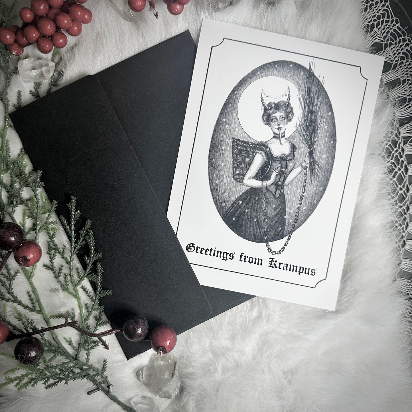 Lady Krampus - Holiday Card