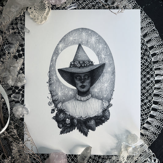 Strawberry Moon Witch - Fine Art Print