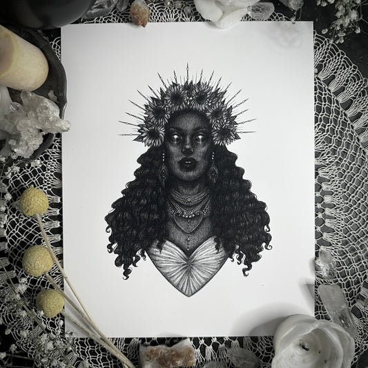 Oshun - Fine Art Print - Yoruban Orisha of Pleasure, Love, Wealth, Beauty, & Abundance