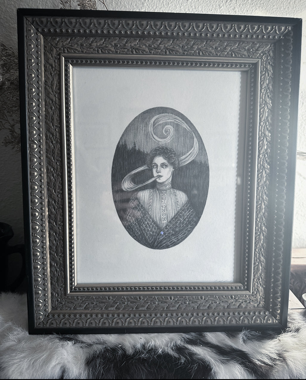 Forest Whispers - Framed Original Drawing by Caitlin McCarthy