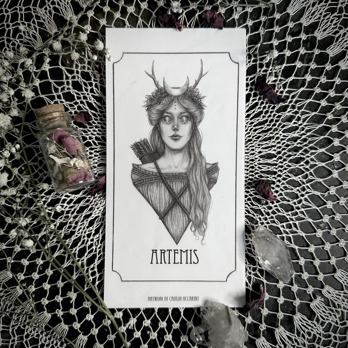 Artemis Devotional Candle Sticker - 3x6” High Quality Vinyl Sticker