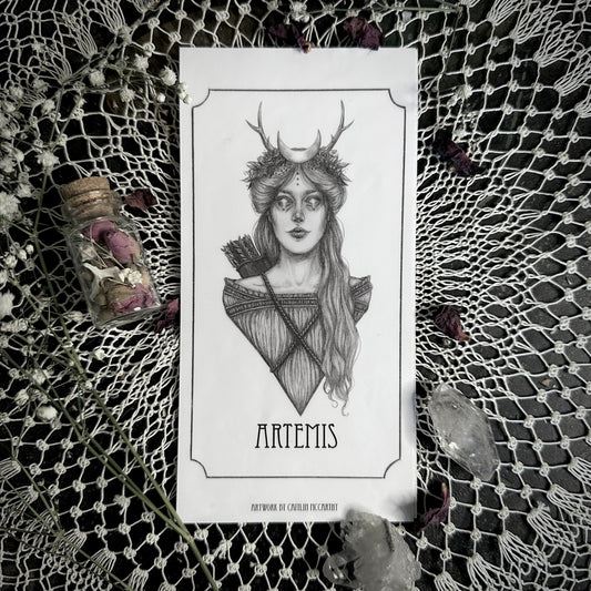 Artemis Devotional Candle Sticker - 3x6” High Quality Vinyl Sticker