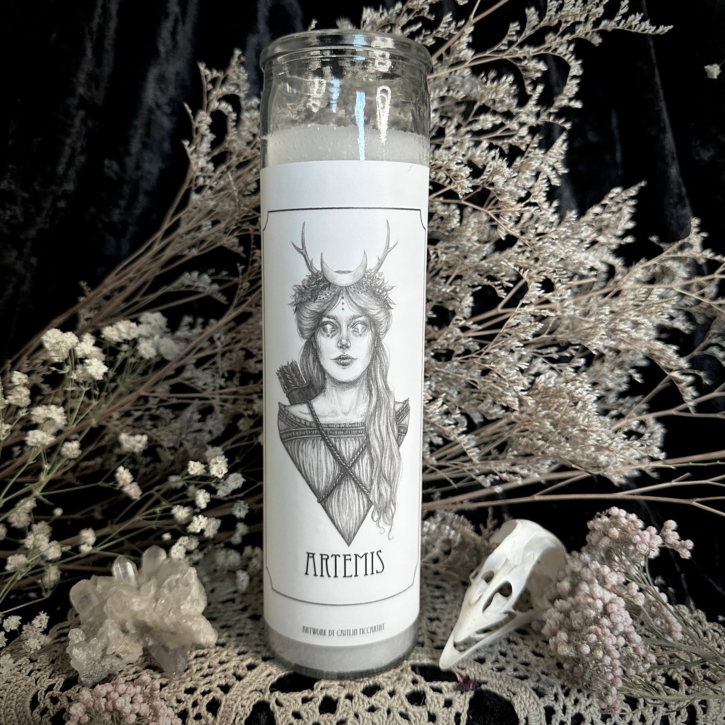 Artemis Devotional Candle Sticker - 3x6” High Quality Vinyl Sticker