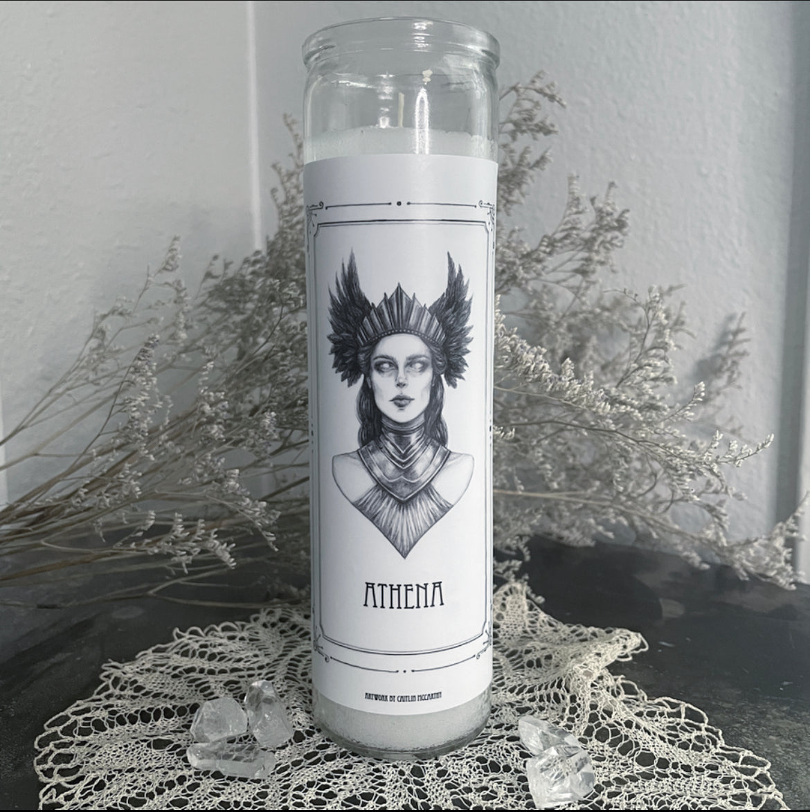 Athena Devotional Candle Sticker - 3x6” High Quality Vinyl Sticker