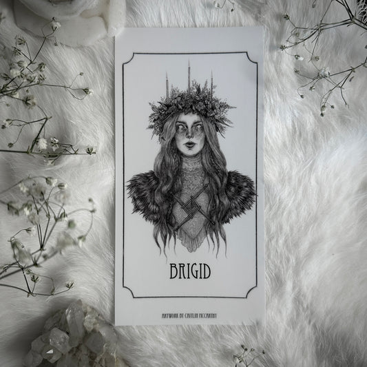 Brigid Devotional Candle Sticker - 3x6” High Quality Vinyl Sticker