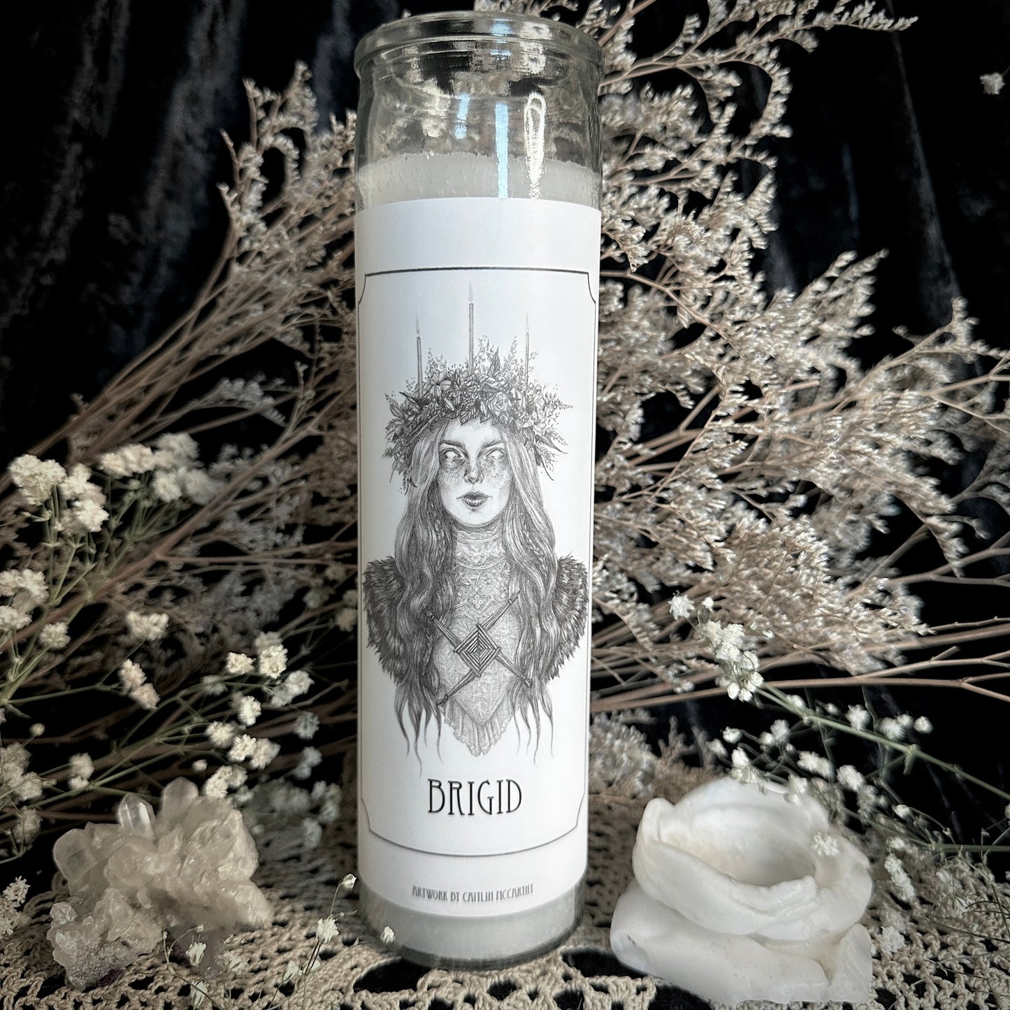 Brigid Devotional Candle Sticker - 3x6” High Quality Vinyl Sticker