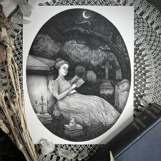 The Cemetery Reader - Fine Art Print