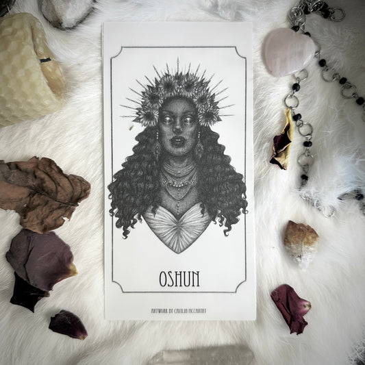 Oshun Devotional Candle Sticker - 3x6” High Quality Vinyl Sticker