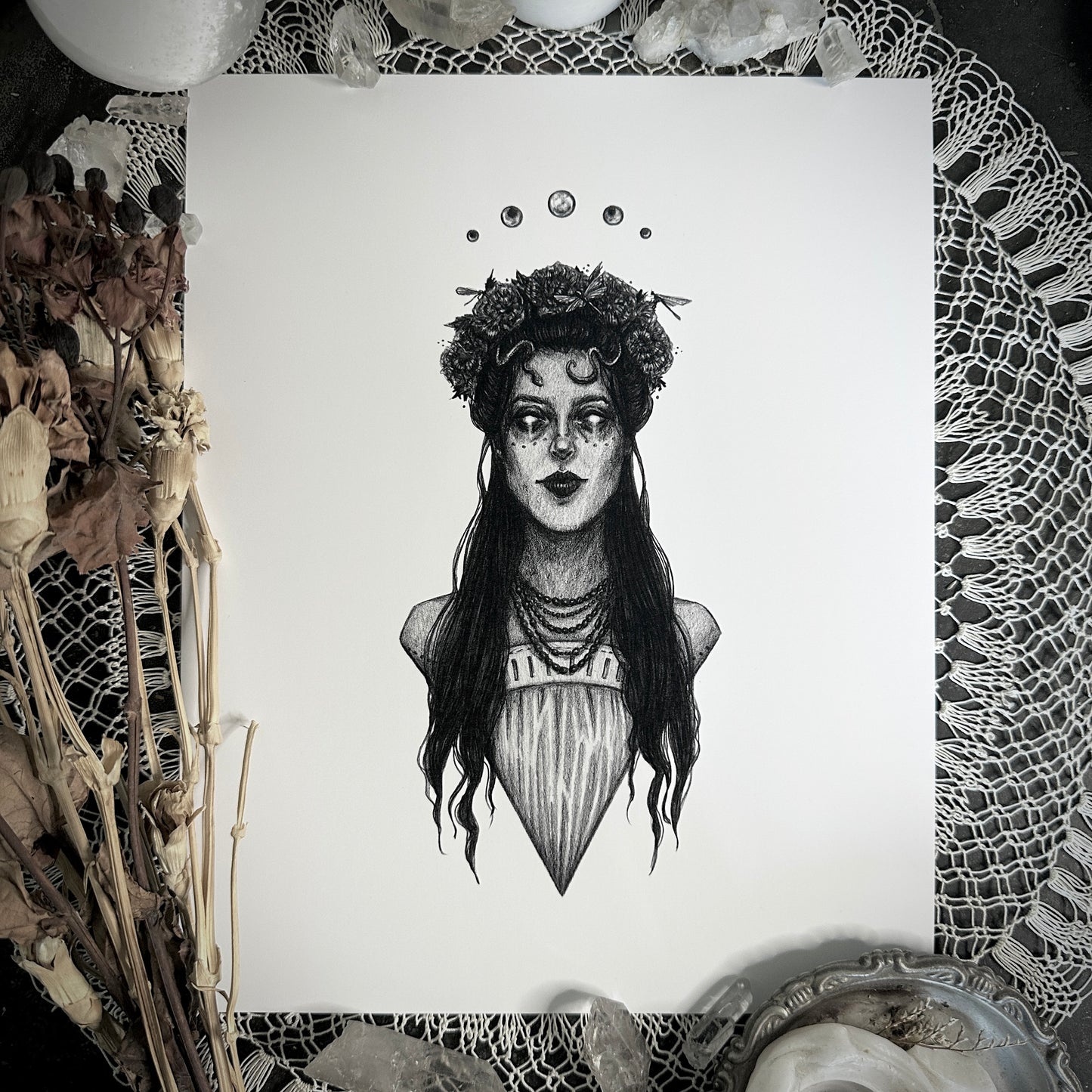 Ixchel - Fine Art Print Mayan Goddess of the Moon, Medicine, Weaving, & Fertility