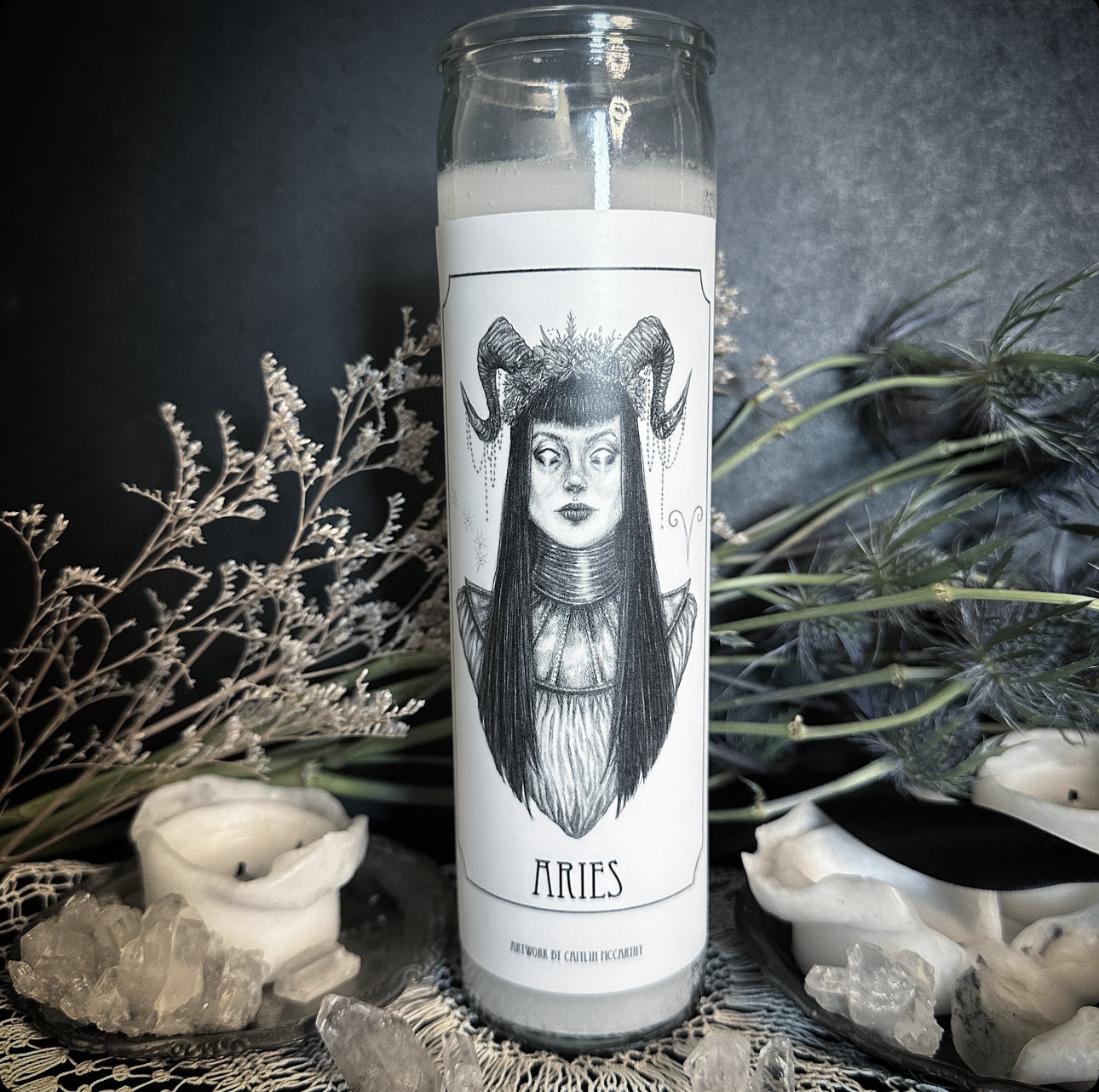 Aries Devotional Candle Sticker - 3x6” High Quality Vinyl Sticker