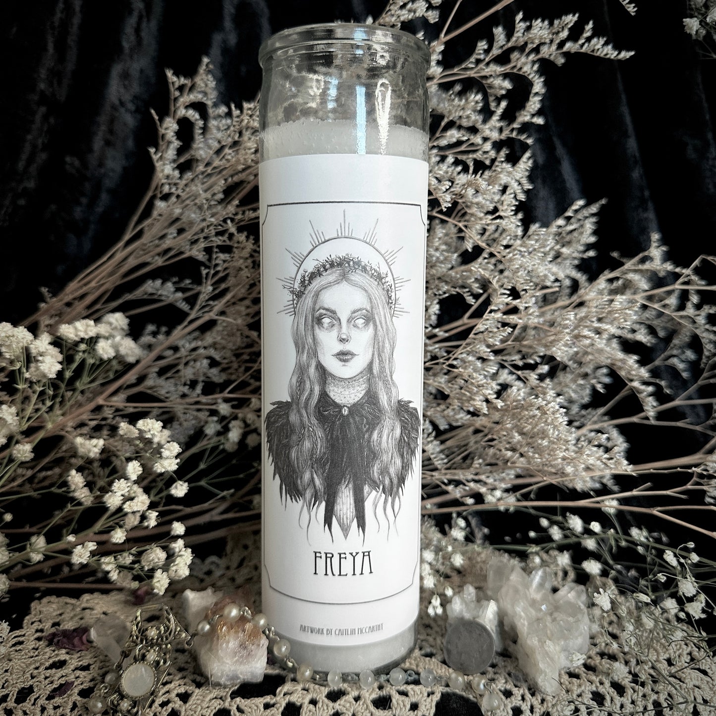 Freya Devotional Candle Sticker - 3x6” High Quality Vinyl Sticker
