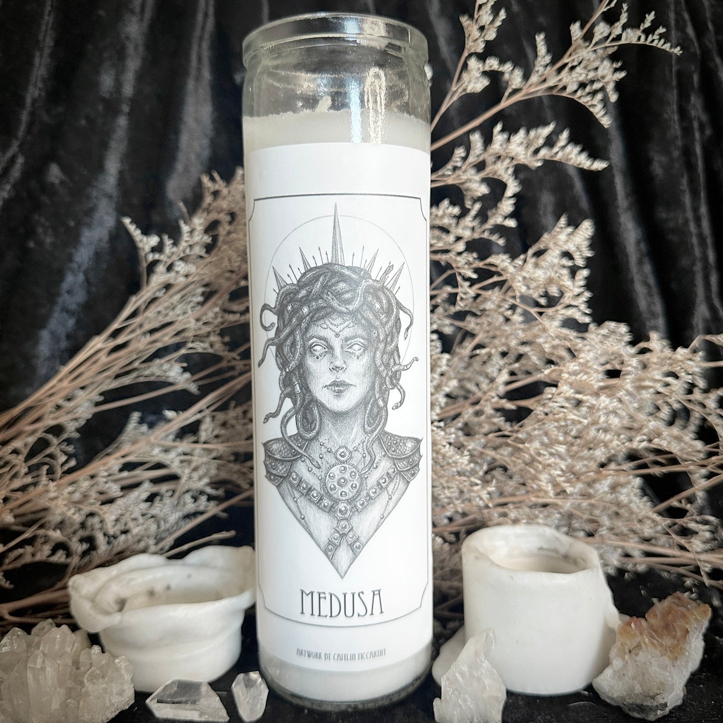 Medusa Devotional Candle Sticker - 3x6” High Quality Vinyl Sticker
