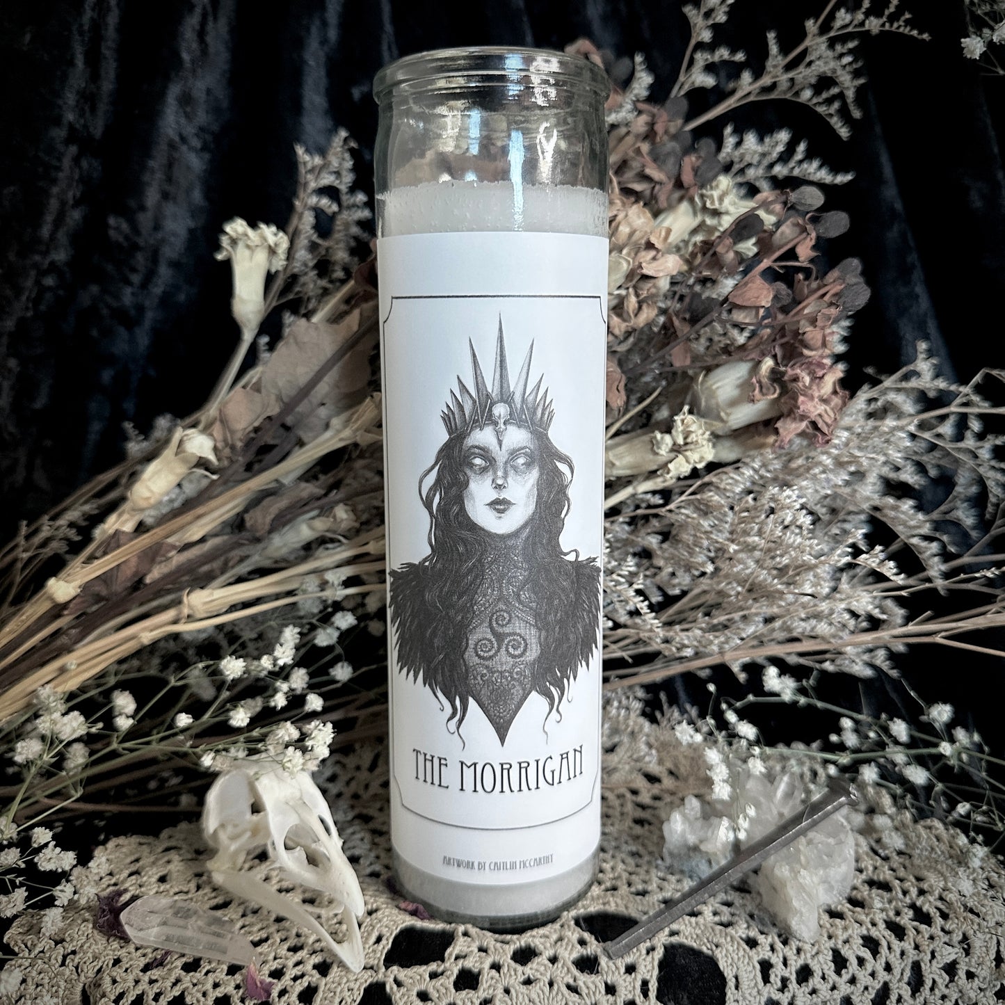 The Morrigan Devotional Candle Sticker - 3x6” High Quality Vinyl Sticker