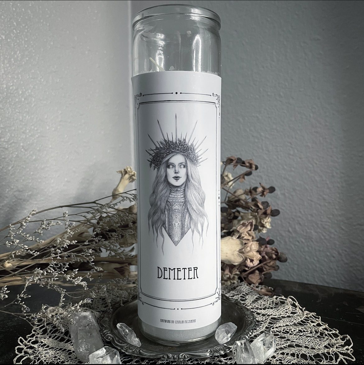 Demeter Devotional Candle Sticker - 3x6” High Quality Vinyl Sticker