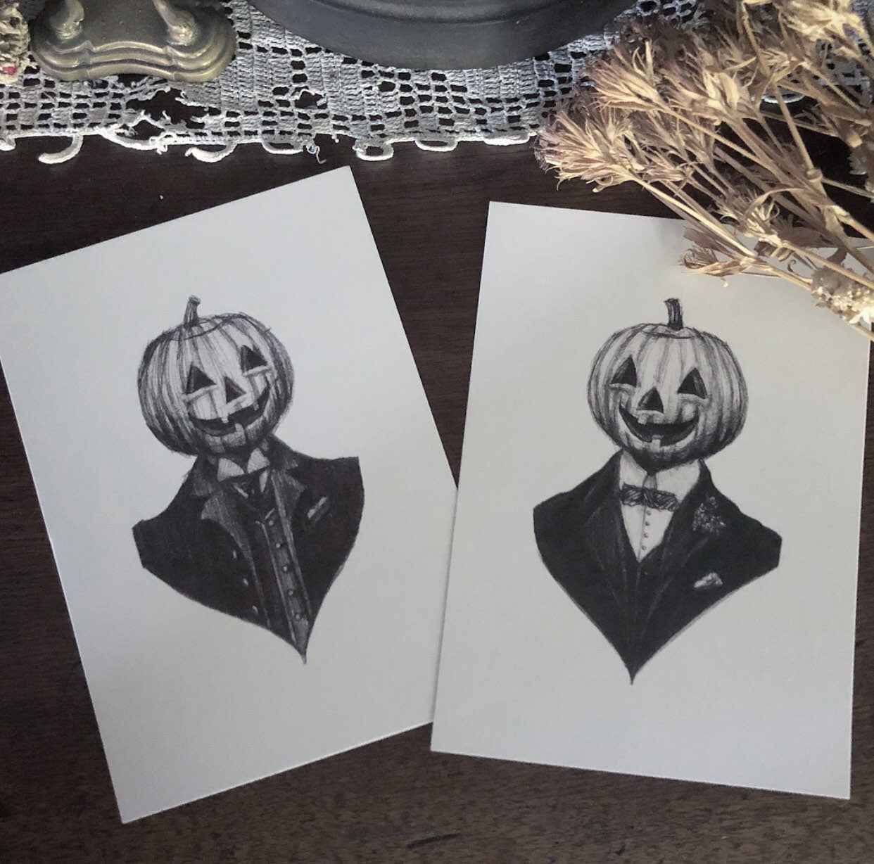 Husband & Husband Pumpkin Couple Print Set