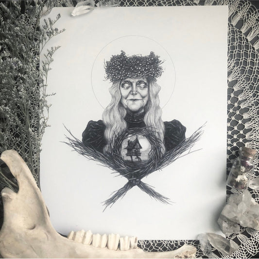 Baba Yaga - Fine Art Print - Slavic Folklore Witch