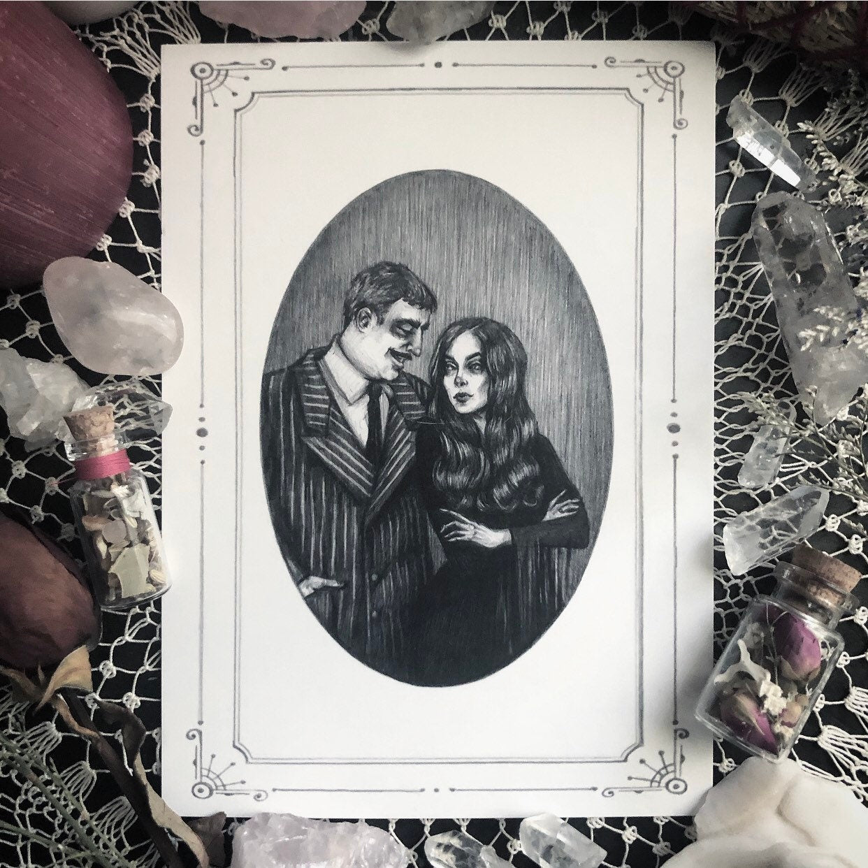 Gomez & Morticia Card - 5x7” Double Sided Card