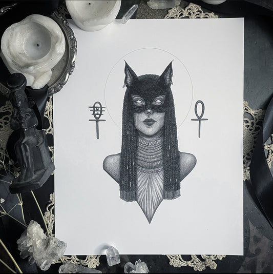 Bastet - Fine Art Print - Egyptian Goddess of Protection, Home, & Cats