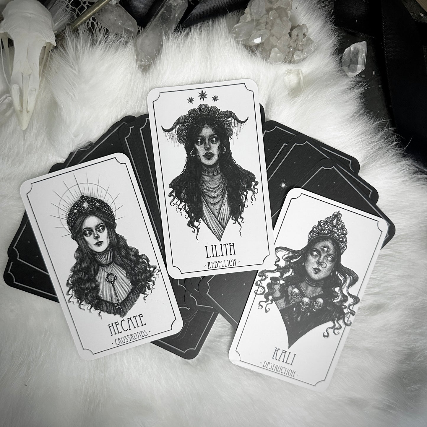 The Dark Goddesses Oracle Deck & Altar Candle Sticker - Signed by Caitlin McCarthy