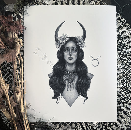 Taurus Zodiac Goddess Fine Art Print