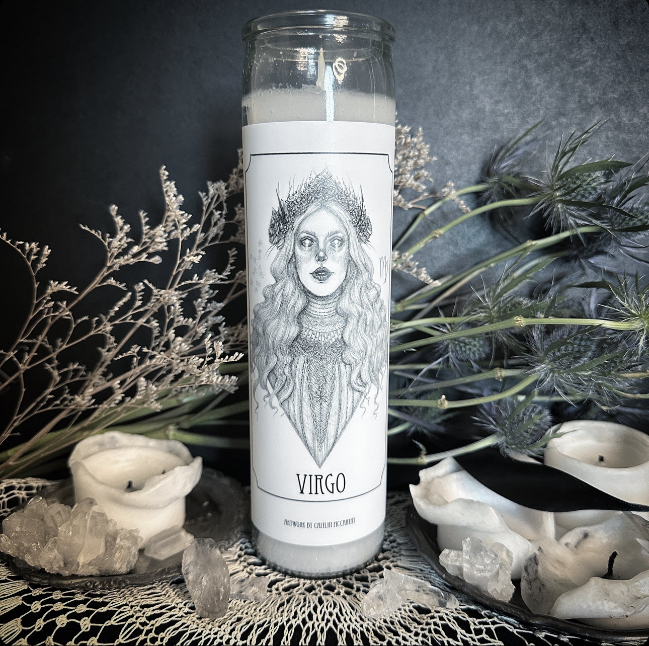 Virgo Devotional Candle Sticker - 3x6” High Quality Vinyl Sticker