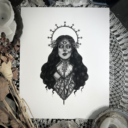 Durga - Fine Art Print - Hindu Goddess of Protection, Strength, & War