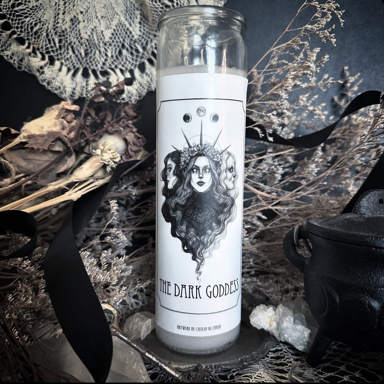 The Dark Goddesses Oracle Deck & Altar Candle Sticker - Signed by Caitlin McCarthy