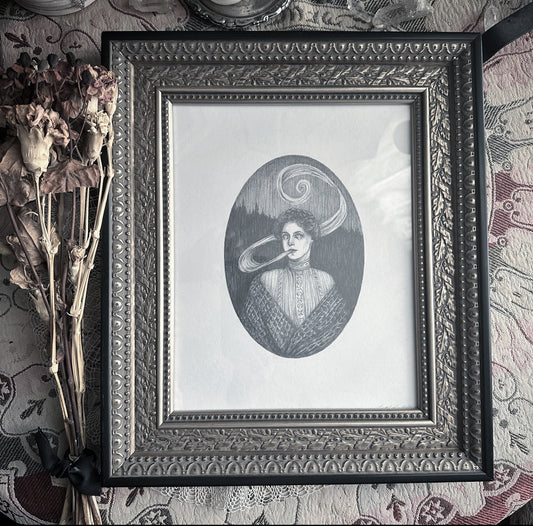 Forest Whispers - Framed Original Drawing by Caitlin McCarthy