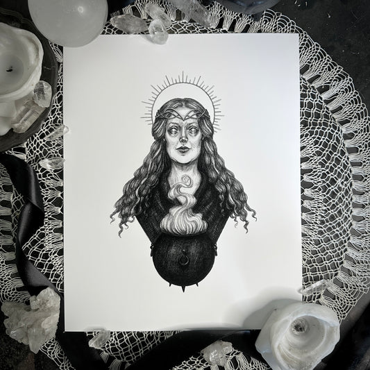 Ceridwen - Fine Art Print - Welsh Goddess of Wisdom, Inspiration, & Rebirth