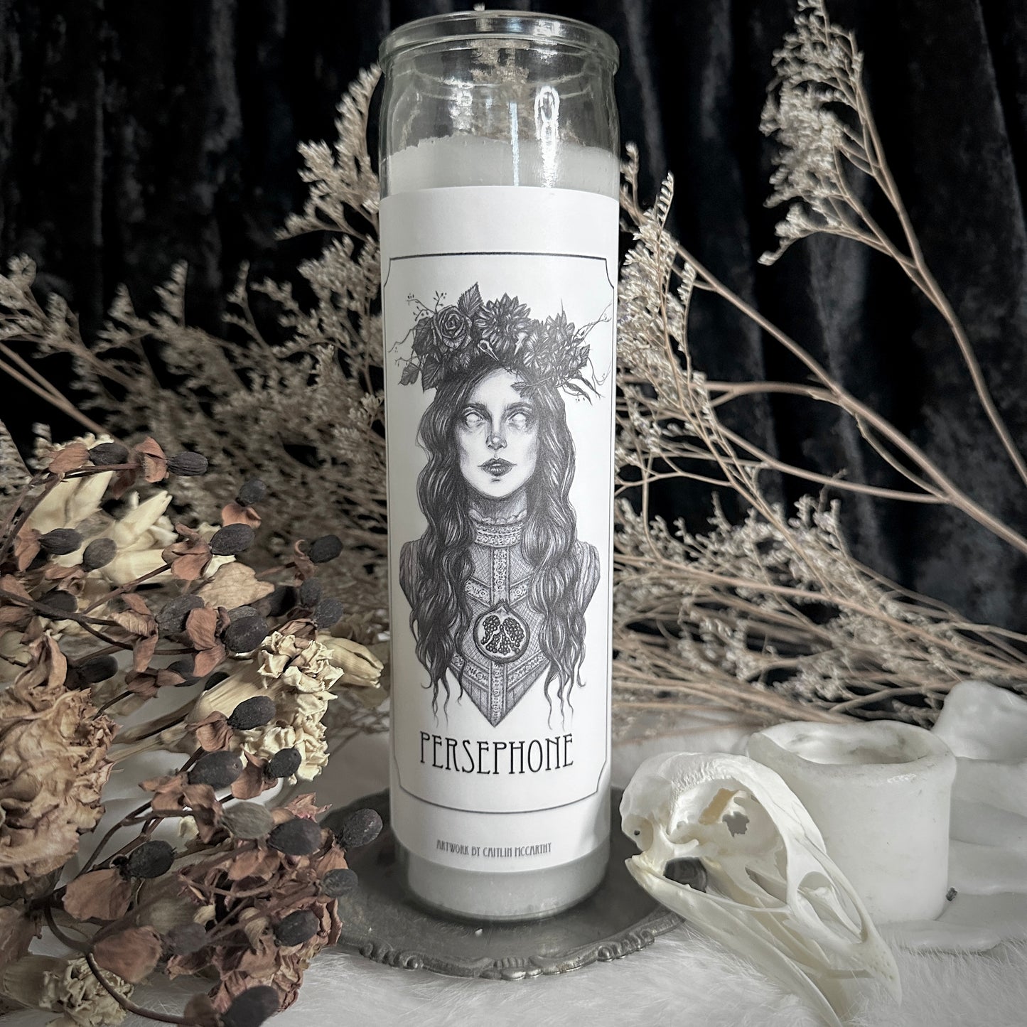 Persephone Devotional Candle Sticker - 3x6” High Quality Vinyl Sticker