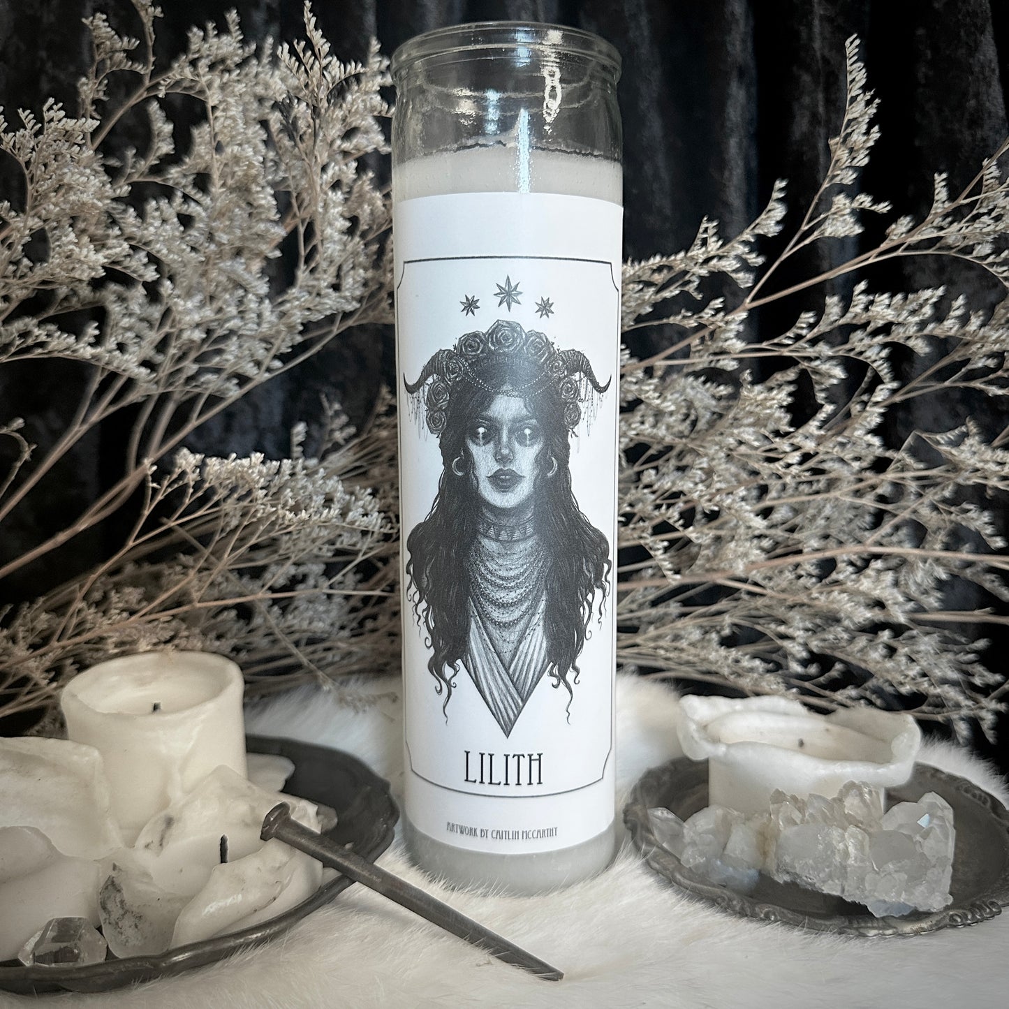 Lilith Devotional Candle Sticker - 3x6” High Quality Vinyl Sticker