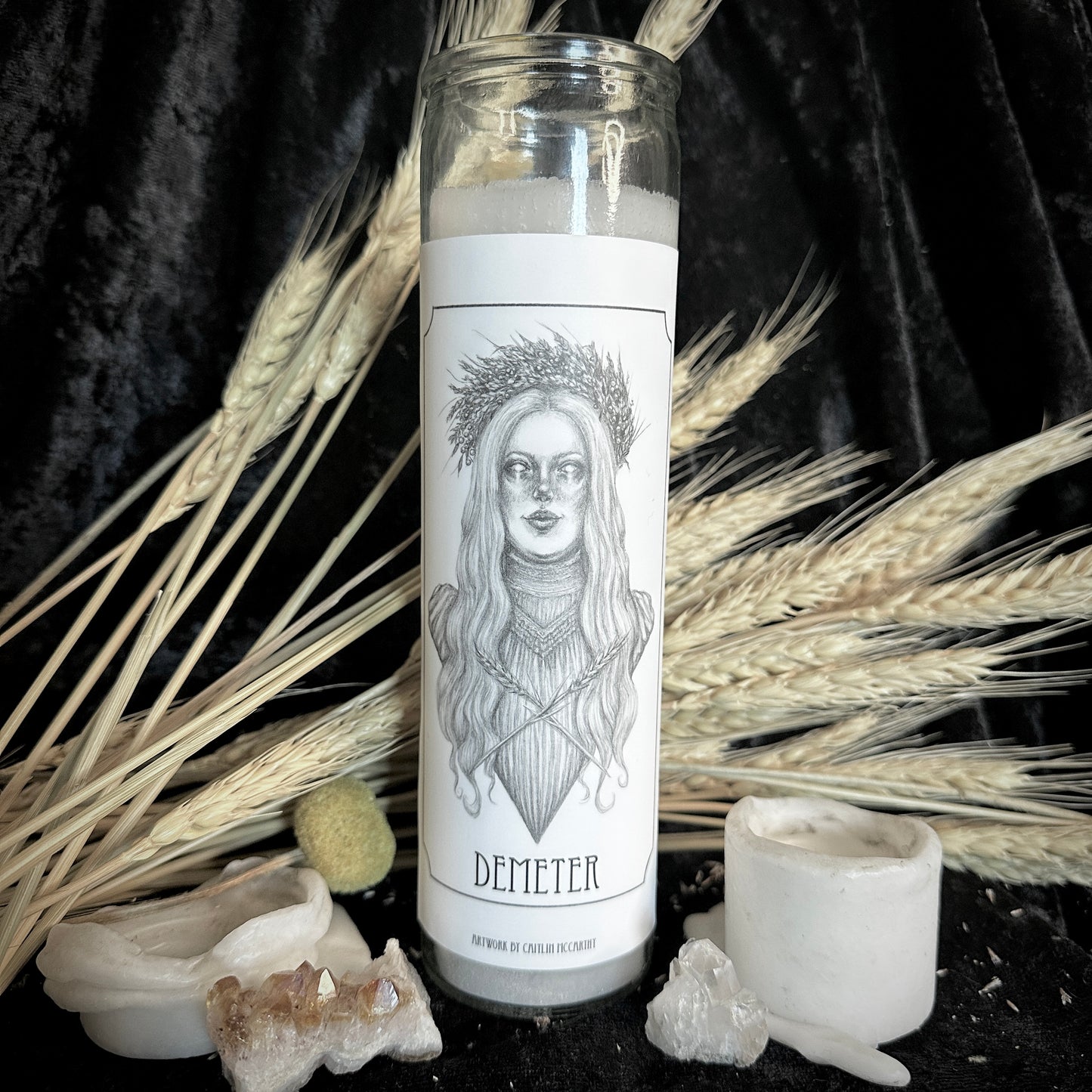 Demeter Devotional Candle Sticker - 3x6” High Quality Vinyl Sticker