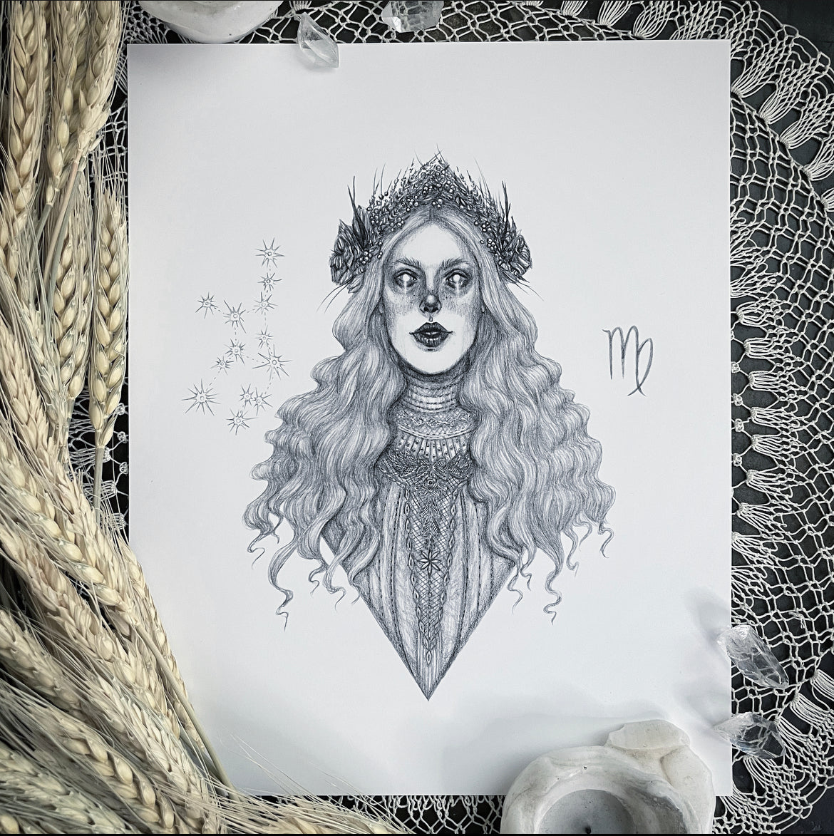 Virgo Zodiac Goddess - Fine Art Print