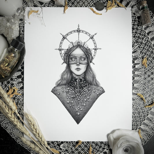 Tyche Fine Art Print - Greek Goddess of Fortune, Chance & Luck