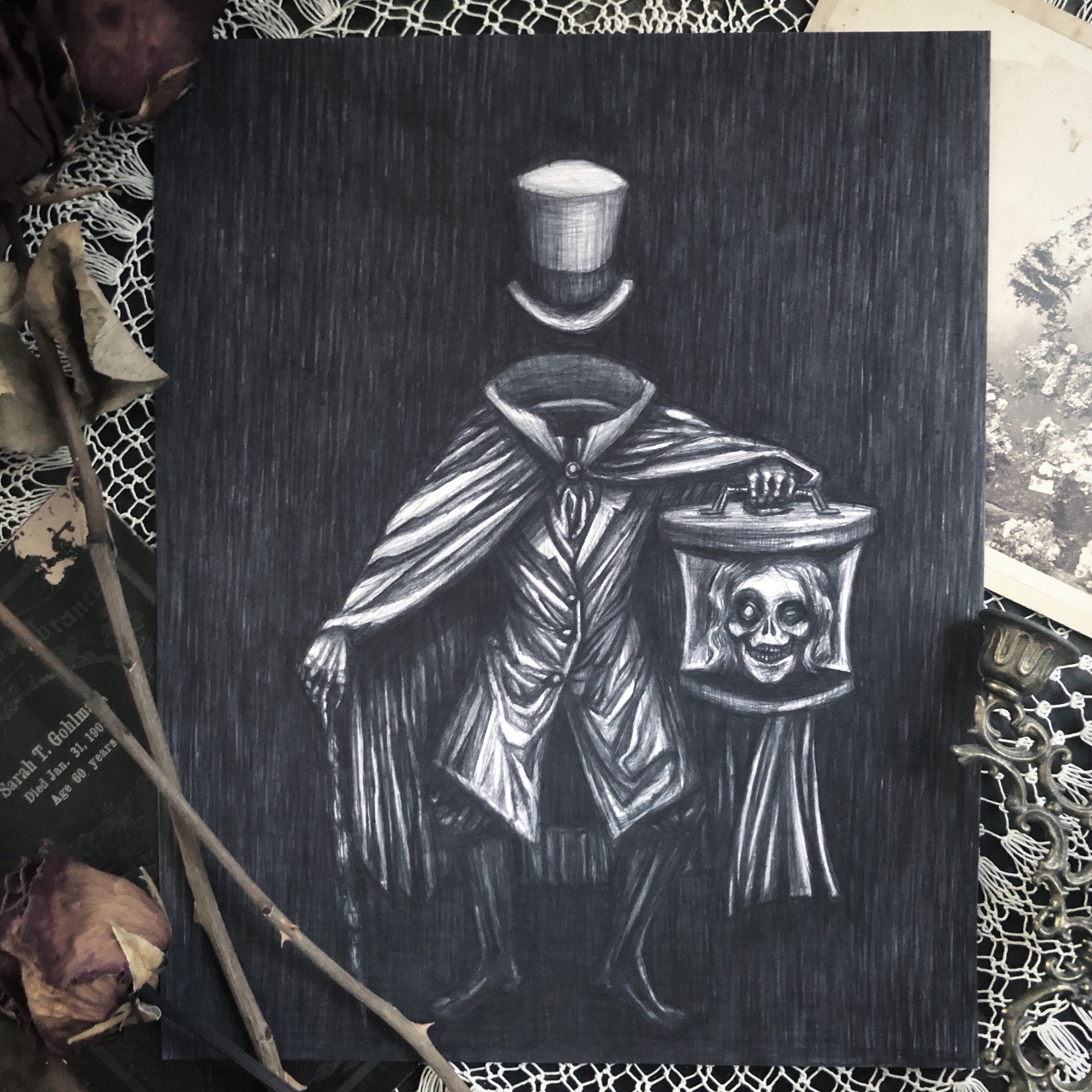 The Hatbox Ghost- Fine Art Print - Haunted Mansion – Caitlin