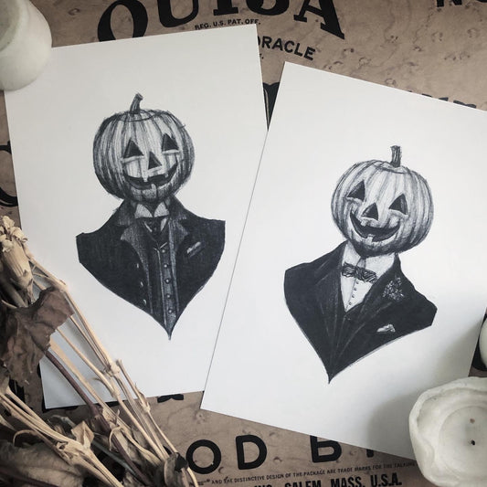 Husband & Husband Pumpkin Couple Print Set