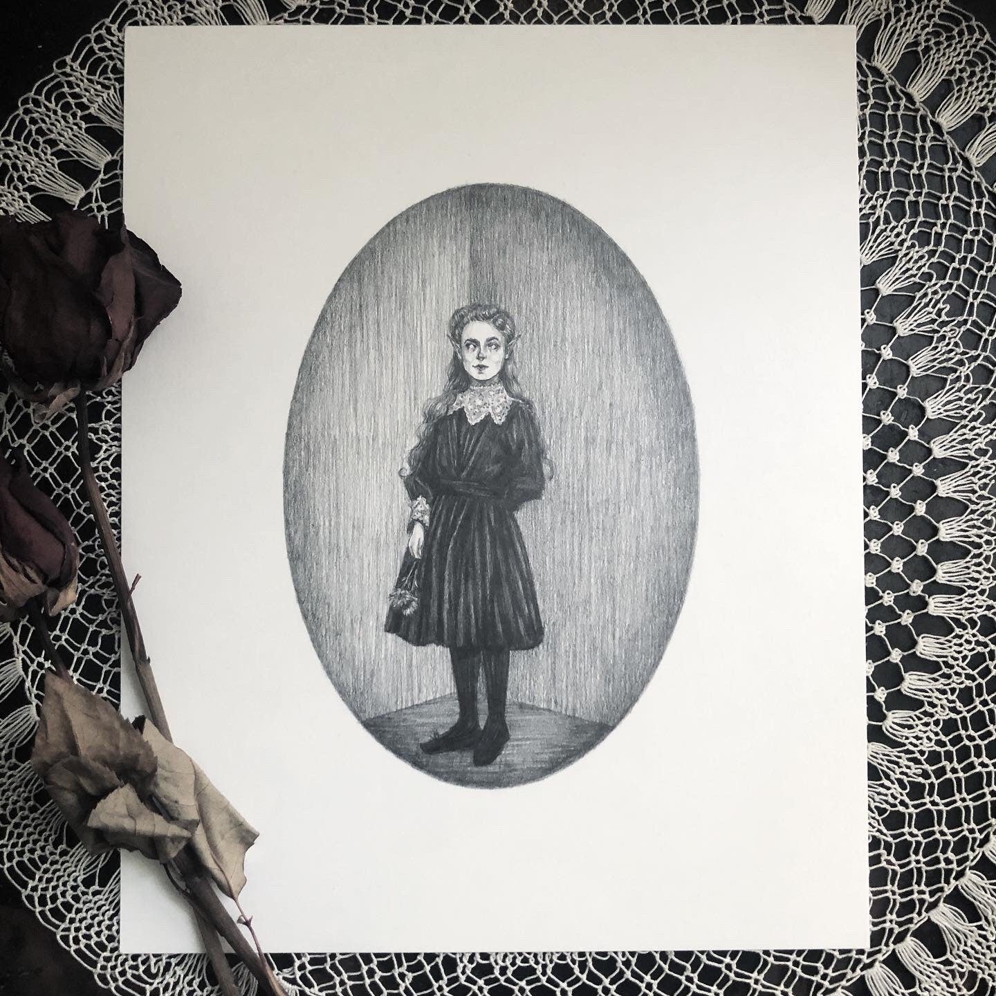 Mirabelle - Original Drawing by Caitlin McCarthy
