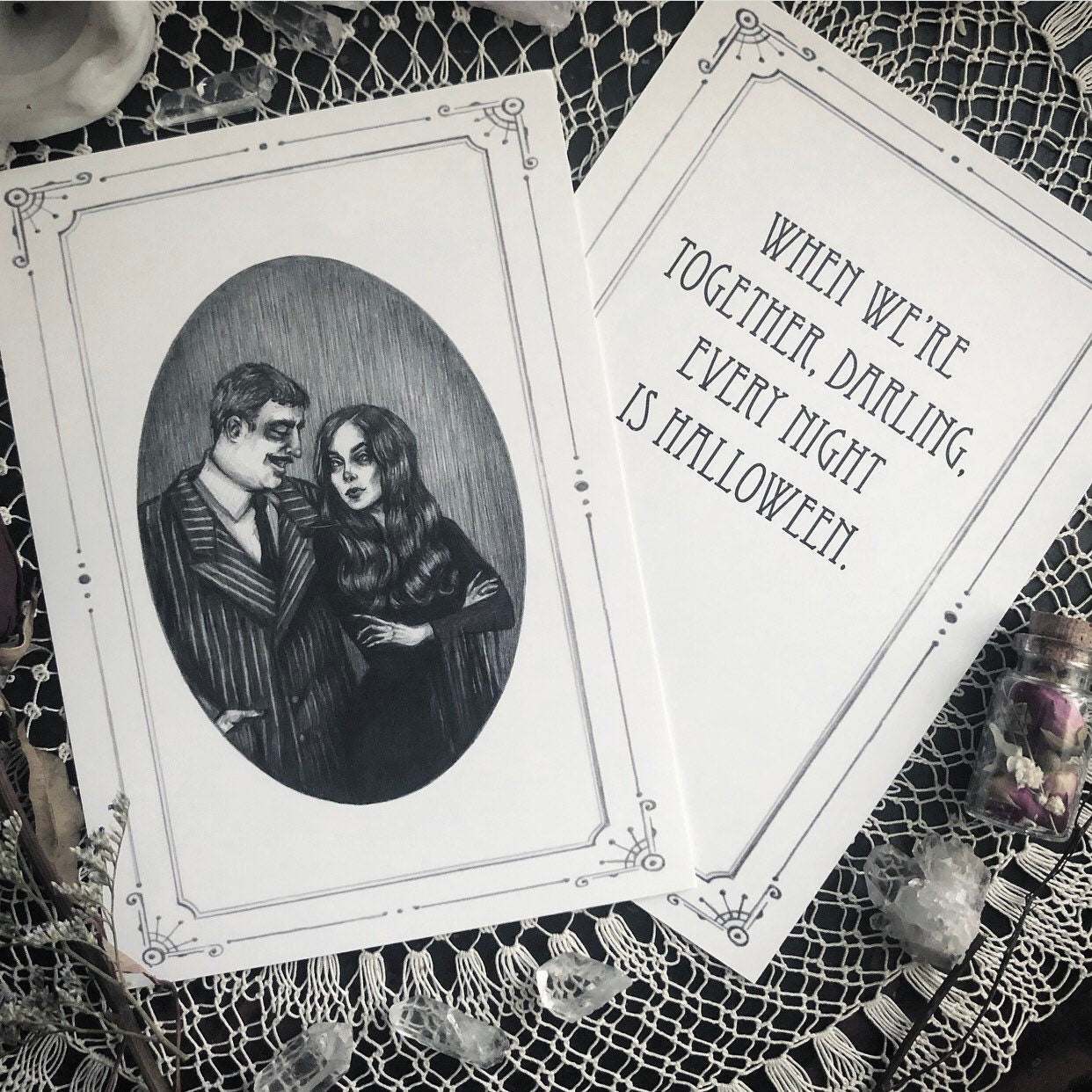 Gomez & Morticia Card - 5x7” Double Sided Card