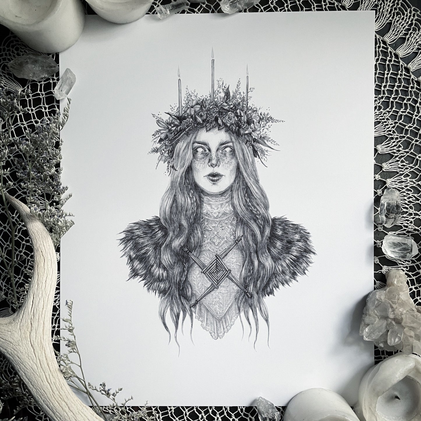 Brigid - Fine Art Print - Celtic Goddess of Fire, Spring, Healing, & Poetry