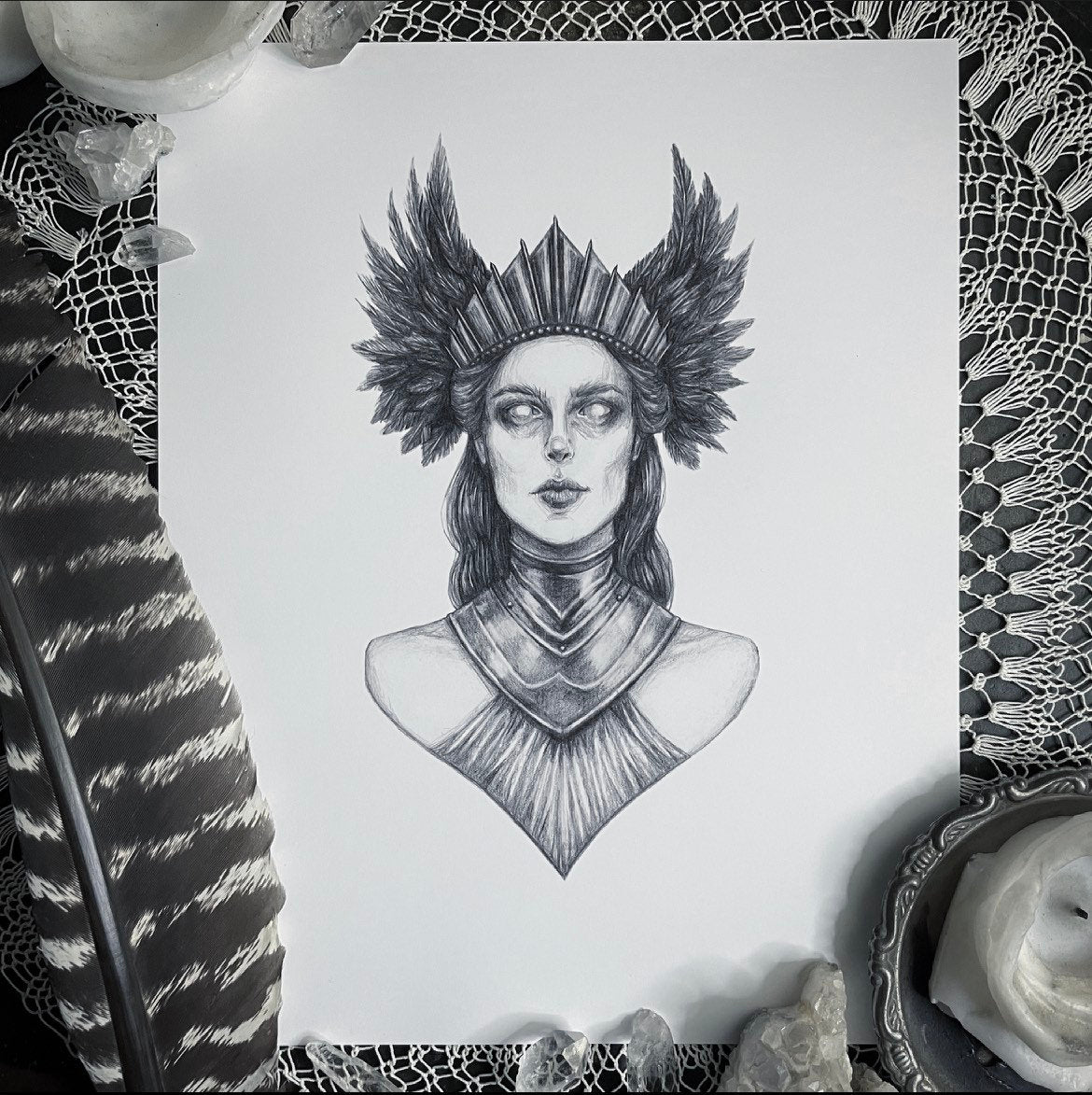 Athena - Fine Art Print - Green Goddess of War & Wisdom