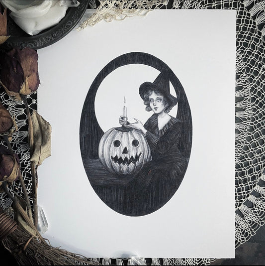 Jack O’ Lantern Witch - Fine Art Print