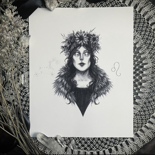 Leo Zodiac Goddess - Fine Art Print