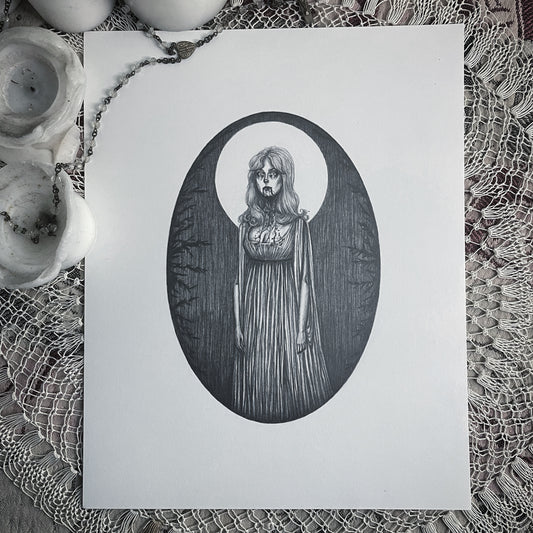 Lust for a Vampire - Original Drawing by Caitlin McCarthy