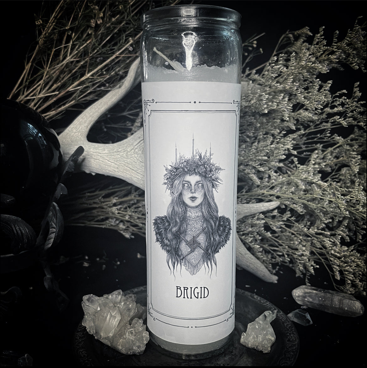 Brigid Devotional Candle Sticker - 3x6” High Quality Vinyl Sticker