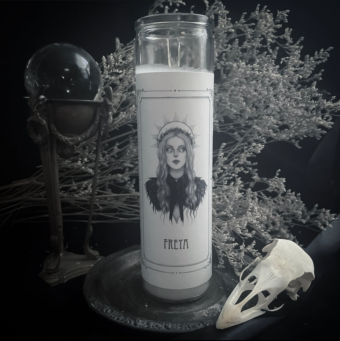 Freya Devotional Candle Sticker - 3x6” High Quality Vinyl Sticker